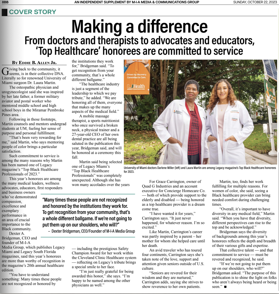 Legacy Magazine: Top Black Healthcare Professional 2023